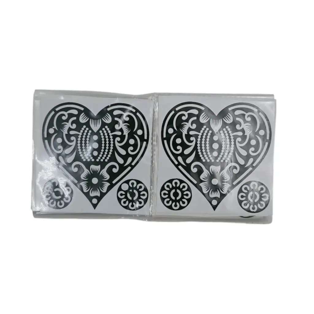  Sticker For Mehandi Heart Shape Design  With Round Design 
