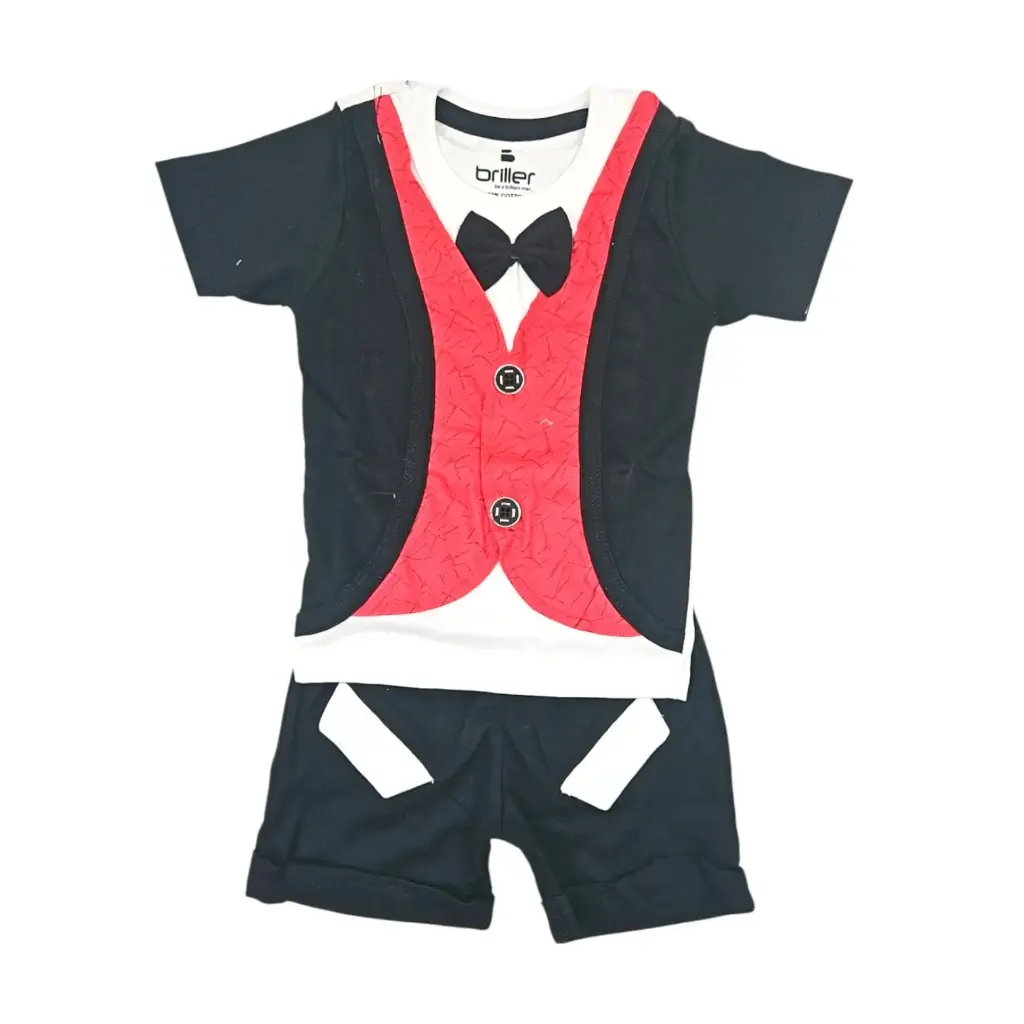 [IX2504026] Briller Boys Over Coat Shirt & Shorts Set Large