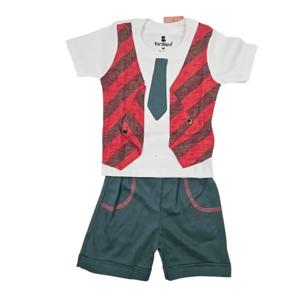 [IX2504028] Briller 2 BTN Over Coat Shirt & Shorts Set Medium