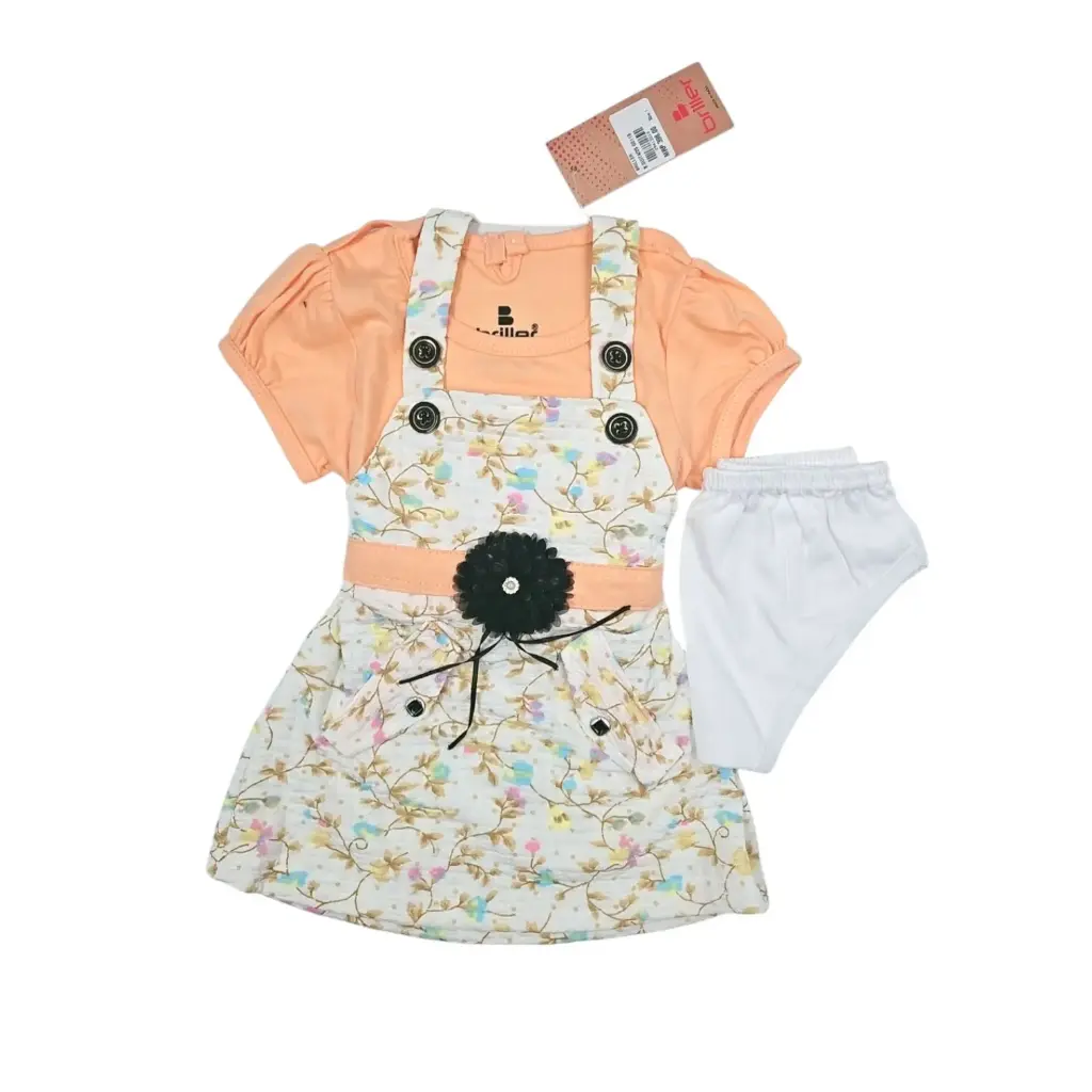  Briller kids Wear Floral Print Baba Suit Frock With Panties Large
