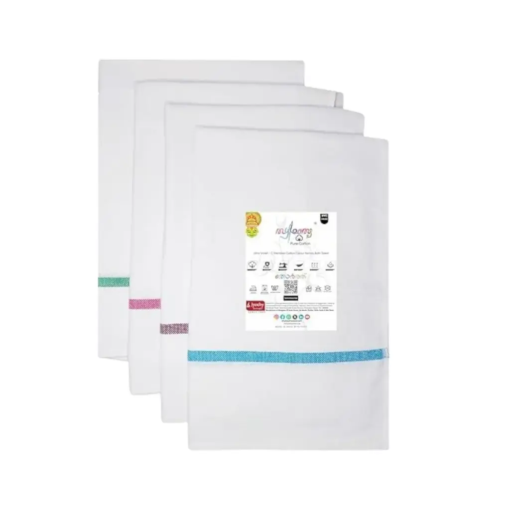 10001 White Cotton Thorth With Boarder