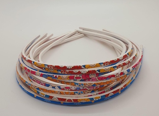 [IX001280] White Flower Printed Hair Band 