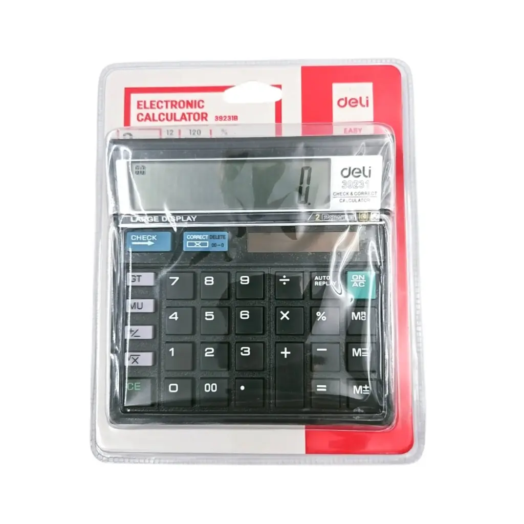 Deli Easy 39231B Electronic Calculator Auto Off & Dual Power 