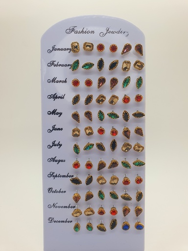 Earrings Sequence Colored Stones