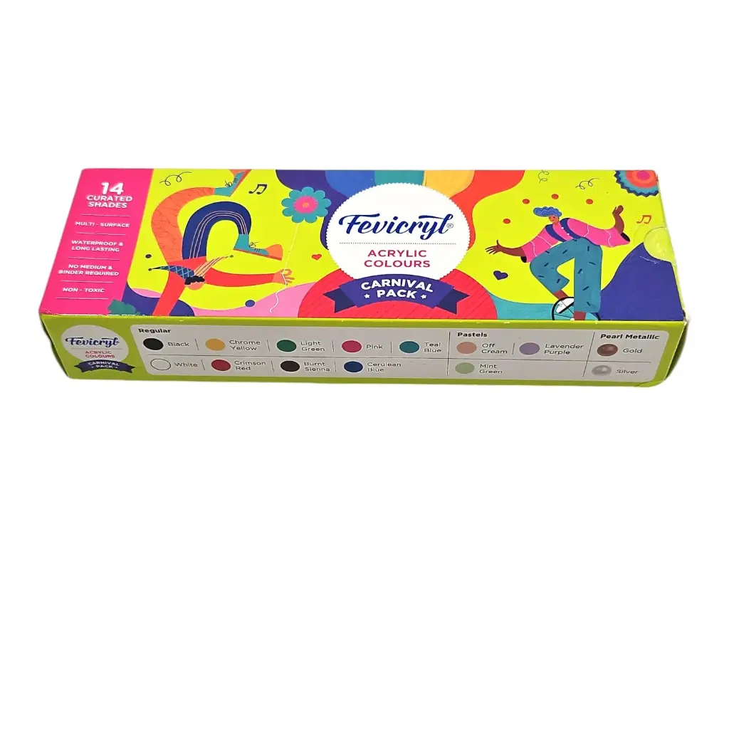[IX2504329] Fevicryl Acrylic Colors Carnival Pack 14 Curated Shades  
