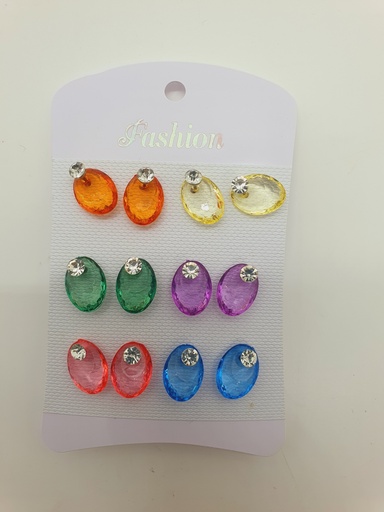 Earrings Colored Large Stones 