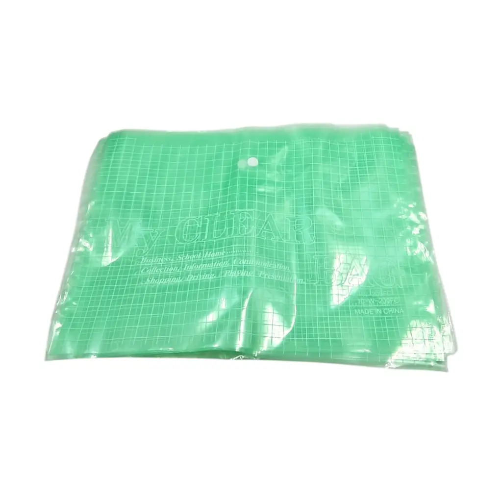 My Clear Bag Checked File Green