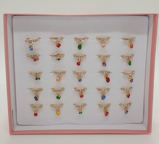 Kids Ring With Colored Hanging Stones 