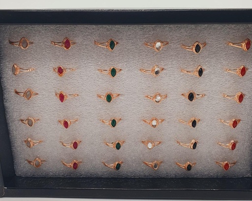 Kids Ring With Colored Oval Stones 