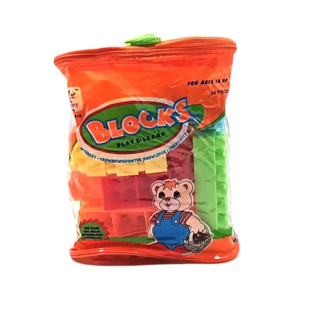 GB-3801D Building Blocks Play & Learn 34 Pieces With Bag