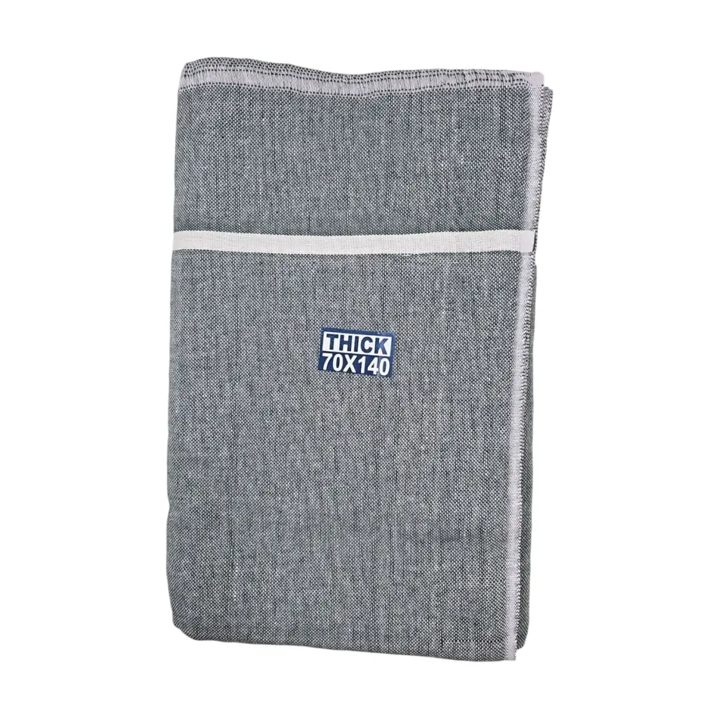 [IX2504425] Colored Cotton Thorth With Boarder Thick 70 X 140 cm (Green)