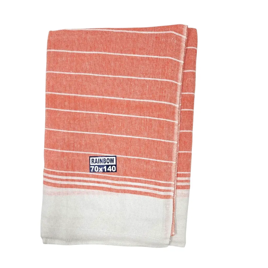 [IX2504427] Colored Line Cotton Thorth Rainbow 70 X 140 cm (Orange)