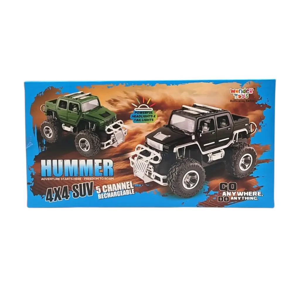 MT-507 Hummer 4X4 SUV 5 Channel Rechargeable 1:18 Scale Remote Controlled Full Function Off Road Jeep With Over Sized Wheels 