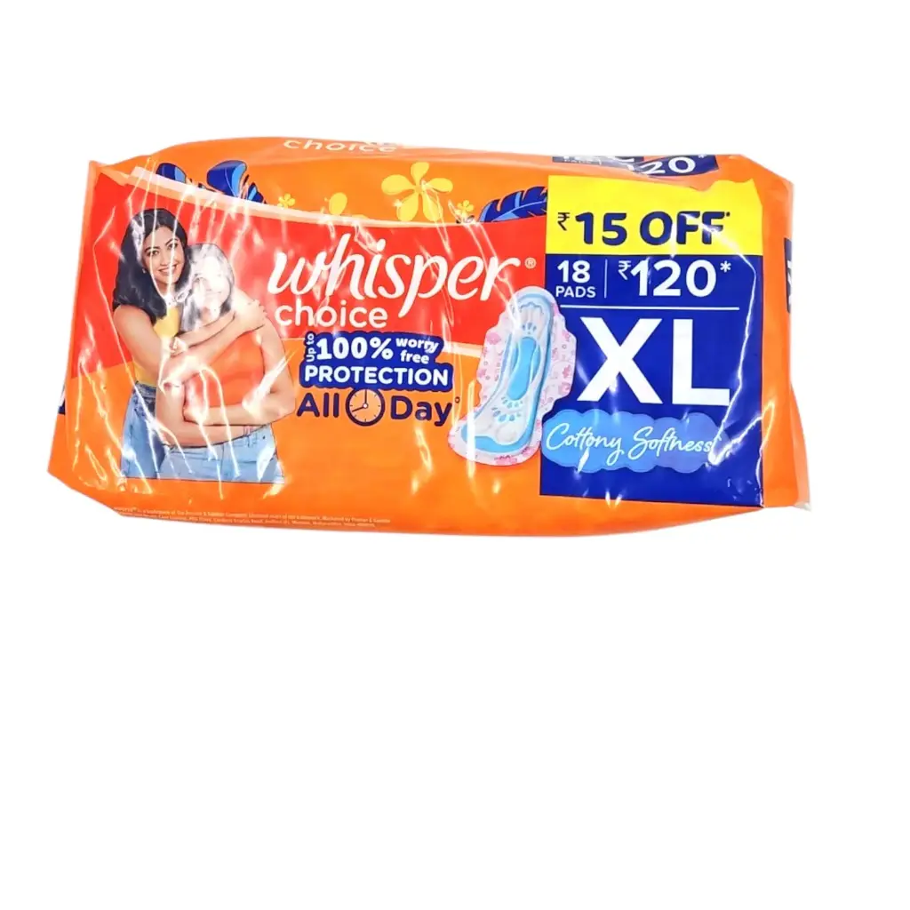 Whisper Choice XL 280mm Pads Pack of 18 MRP 120