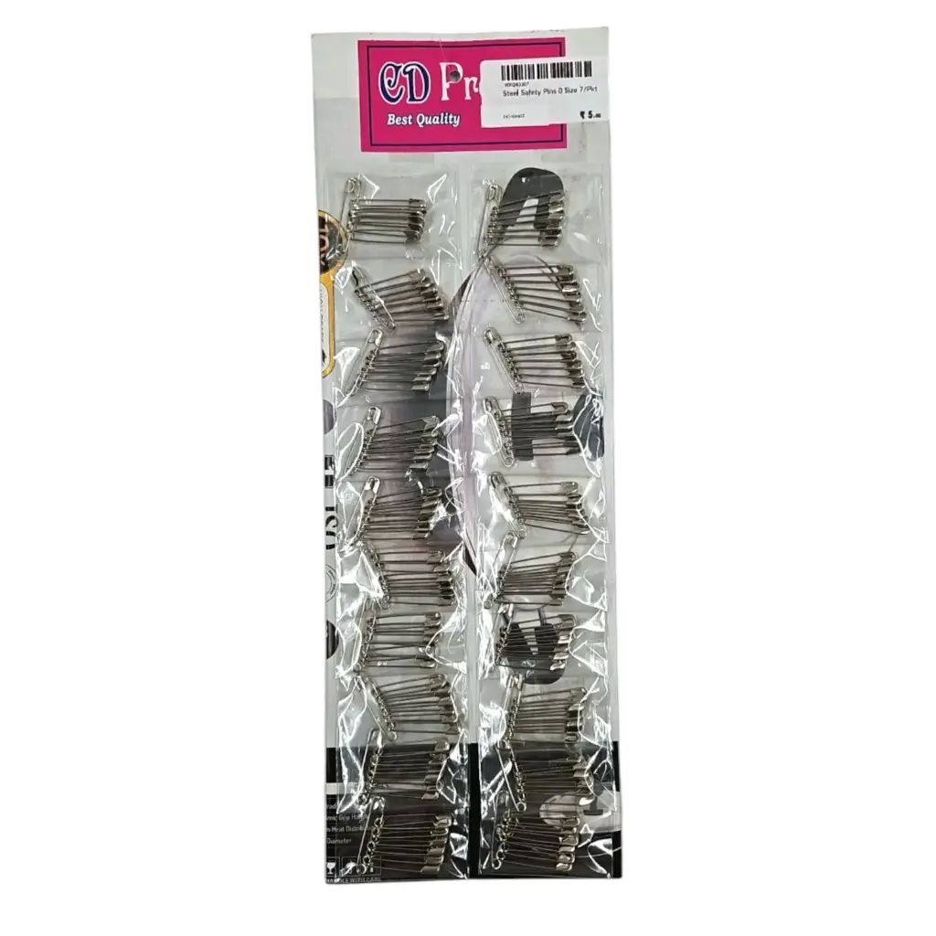 Steel Safety Pins 0 Size 7/Pkt