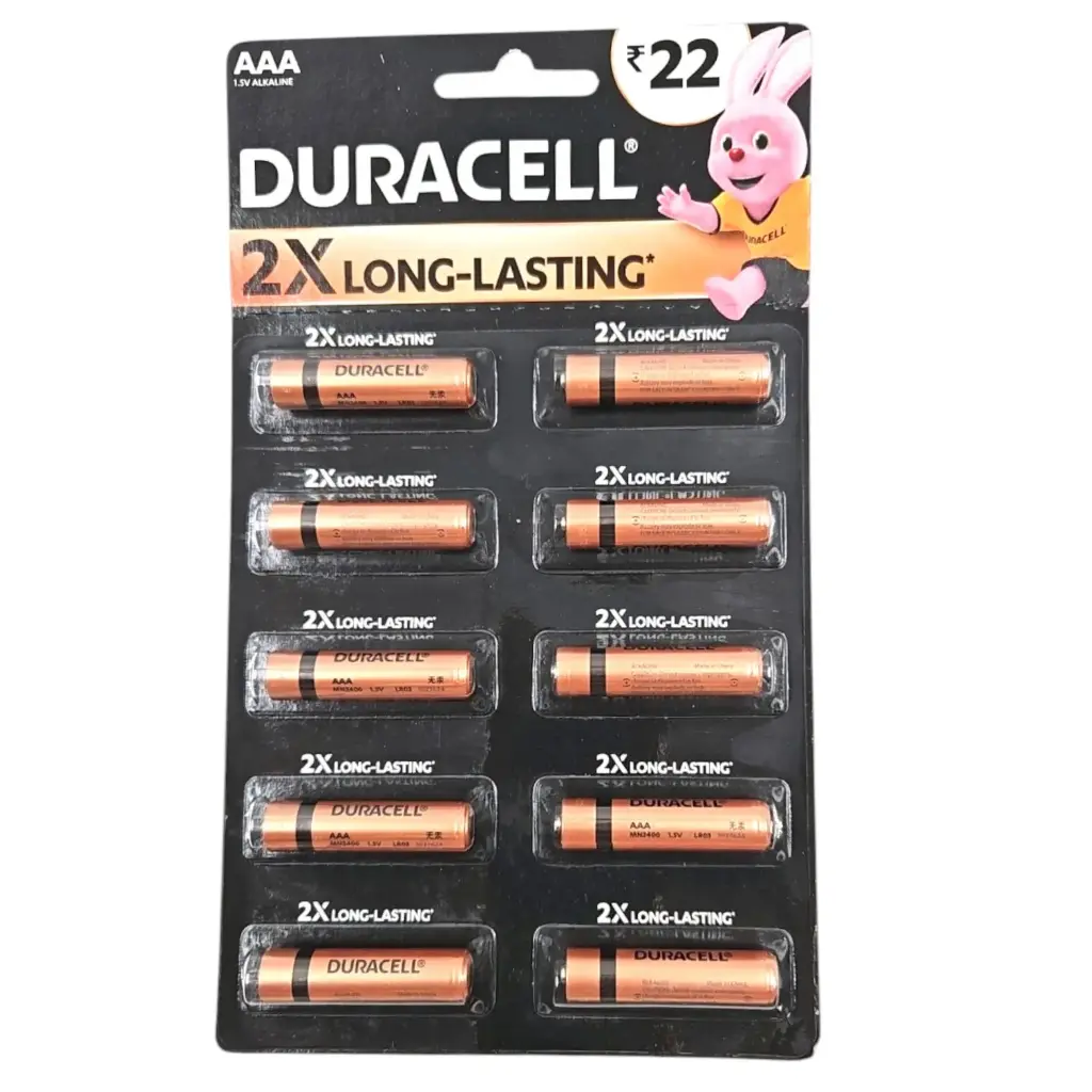 Duracell AAA LR03/MN2400 1.5V 2X Long-Lasting Alkaline Battery MRP 22