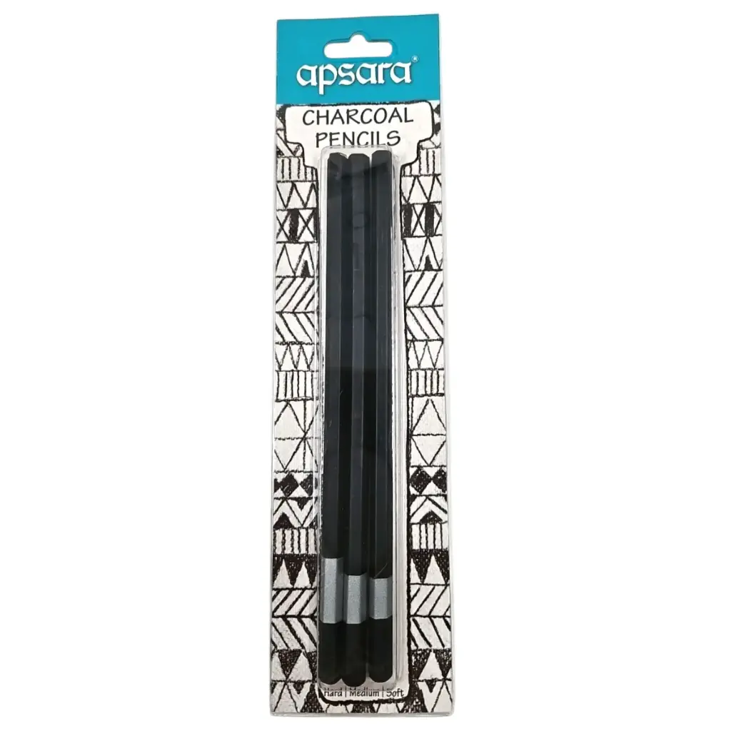[IX2504521] Apsara 3 Charcoal Pencils Set Soft, Medium, Hard