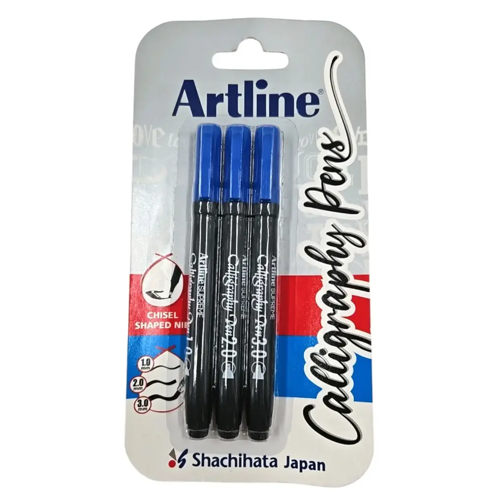[IX2504527] Artline Supreme Calligraphy Pens 3 Sizes Set Blue