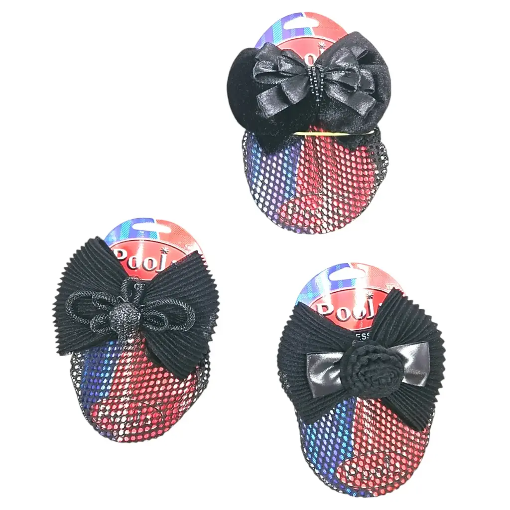 [IX2504579] Hair Clip Spiral Bow With Net 