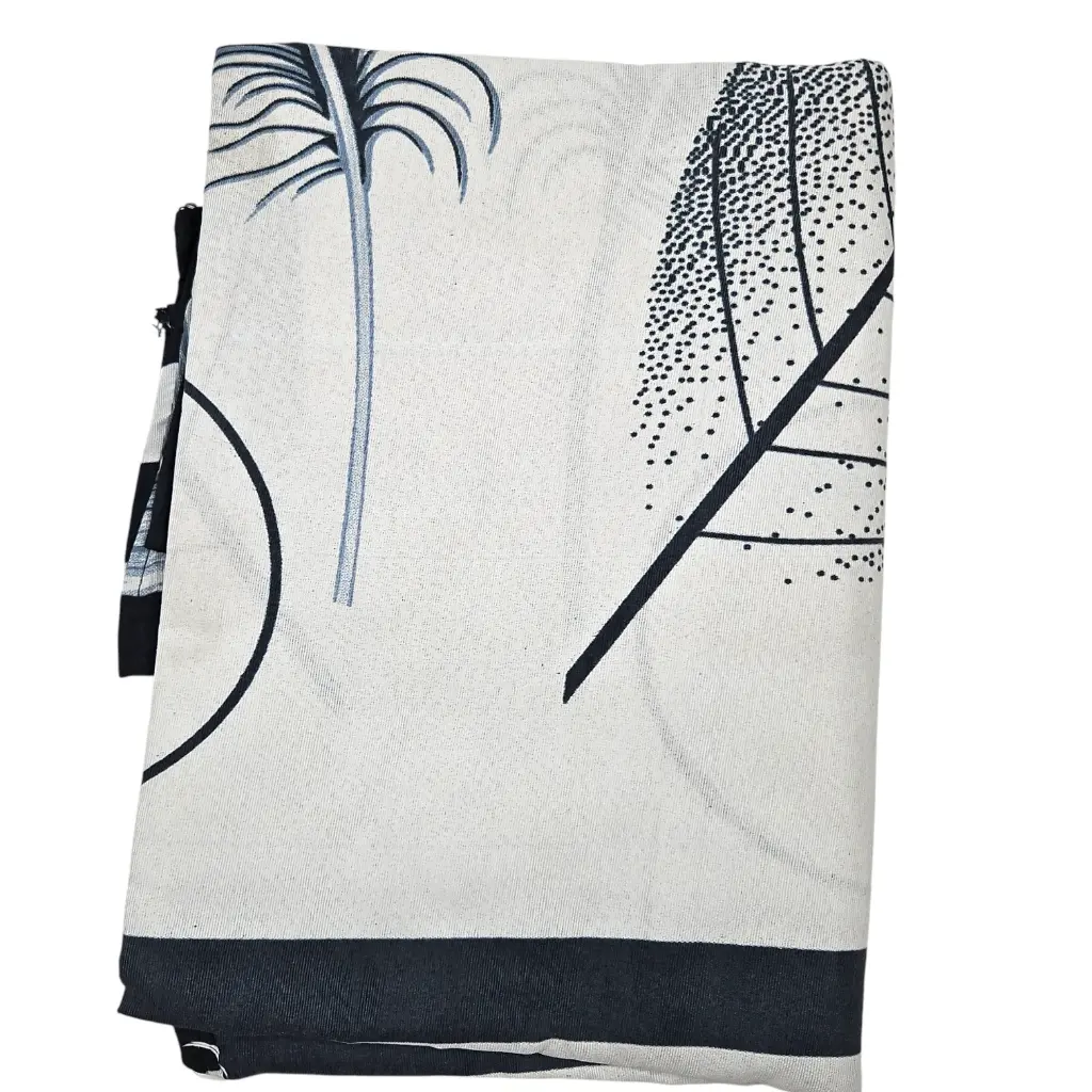 Grey & White Feather Design Bed Sheets 90X90