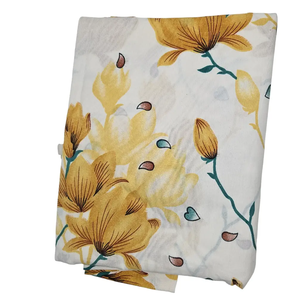 Yellow Floral Print Bed Sheet 90X90