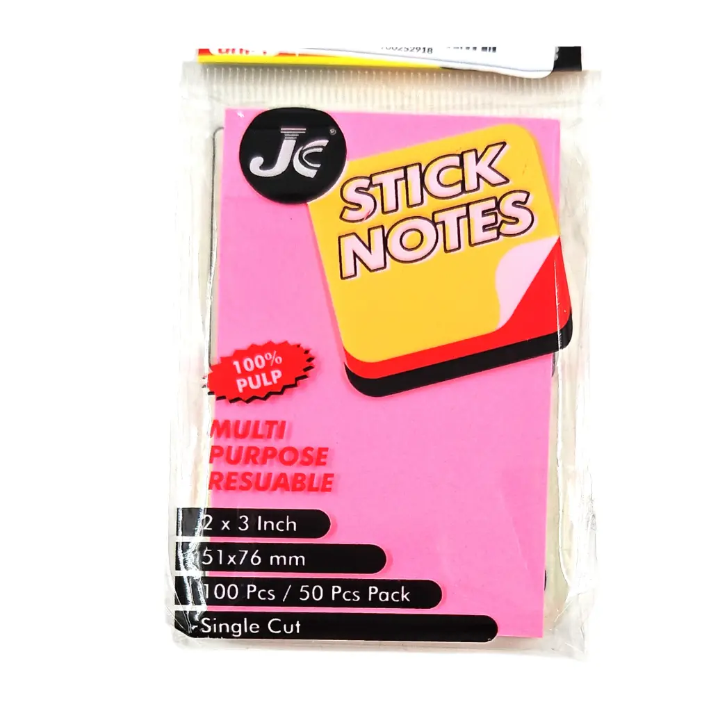 JC 2X3 inch Rectangular Sticky Notes 100 Pcs 