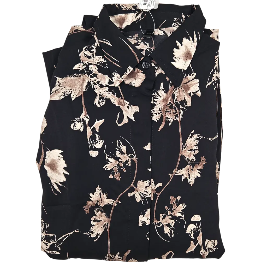 Abstract Painting Design Floral Printed Black Open Pardah Gown With Elastic Hand