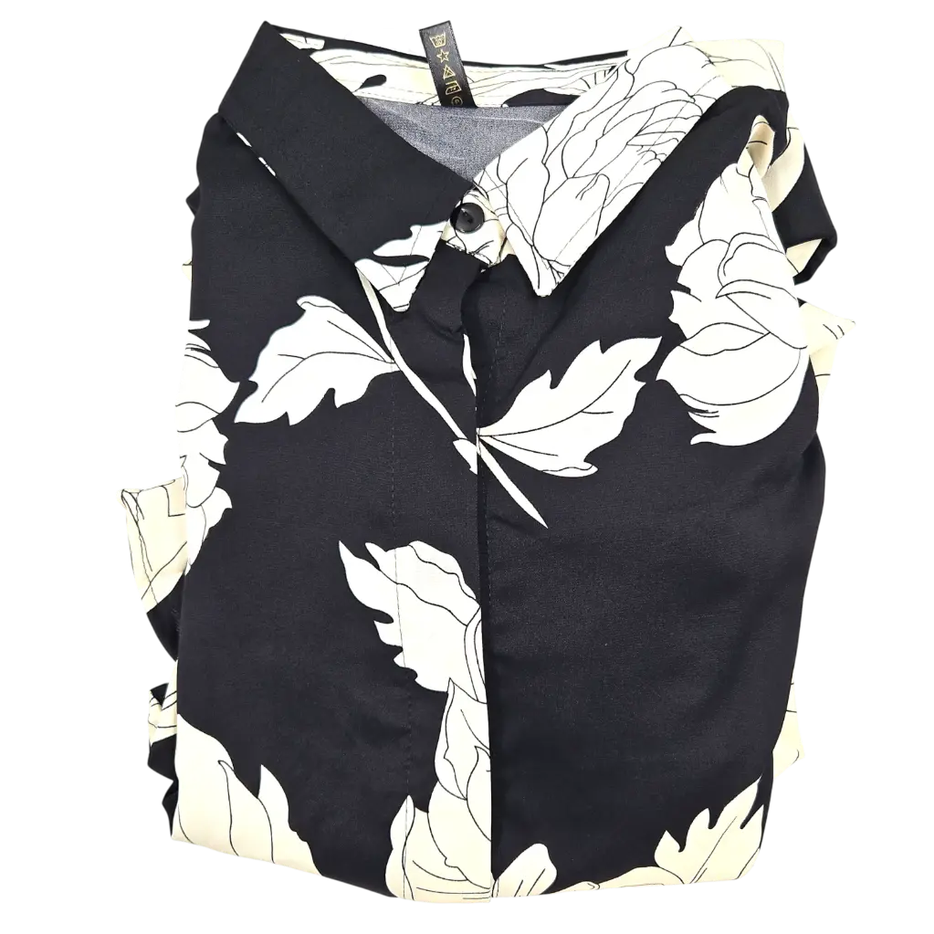 Keyla Cream Floral Design Black Open Pardah Gown With Elastic Hand With Tie