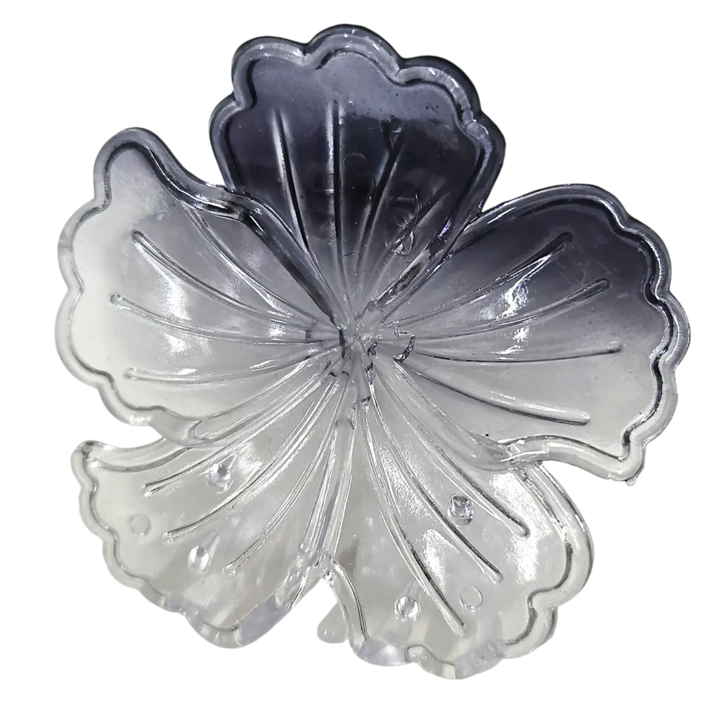 [IX2504808] One Side Transparent Hibiscus Flower Shaped Hair Claw Crab (Grey)