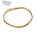 Guarantee Golden Jewelry Curved Double Line Bangle With White Stones 