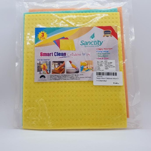 Smart Clean Cellulose Wipe 3 in 1