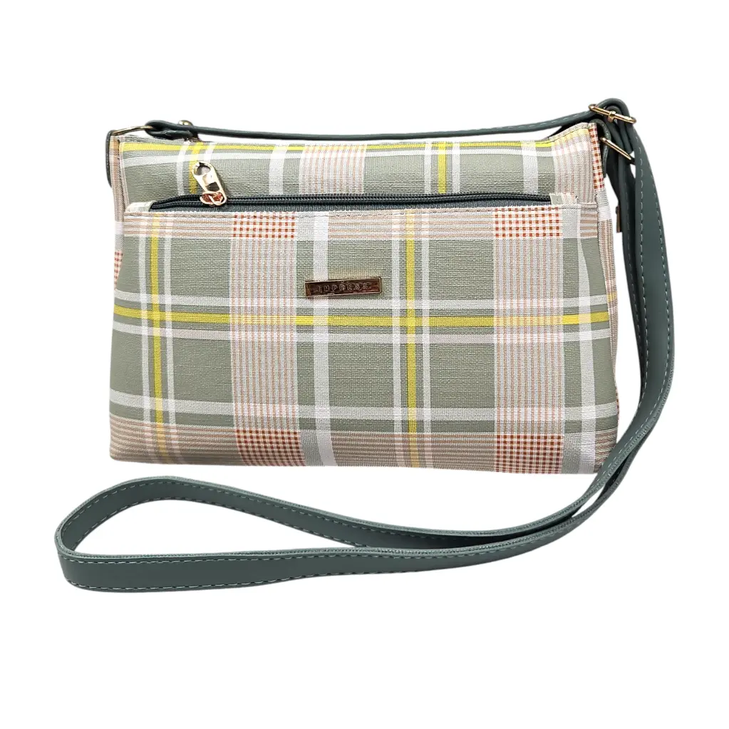 Impress Plaid Design Square Cross Body Women Sling Bag