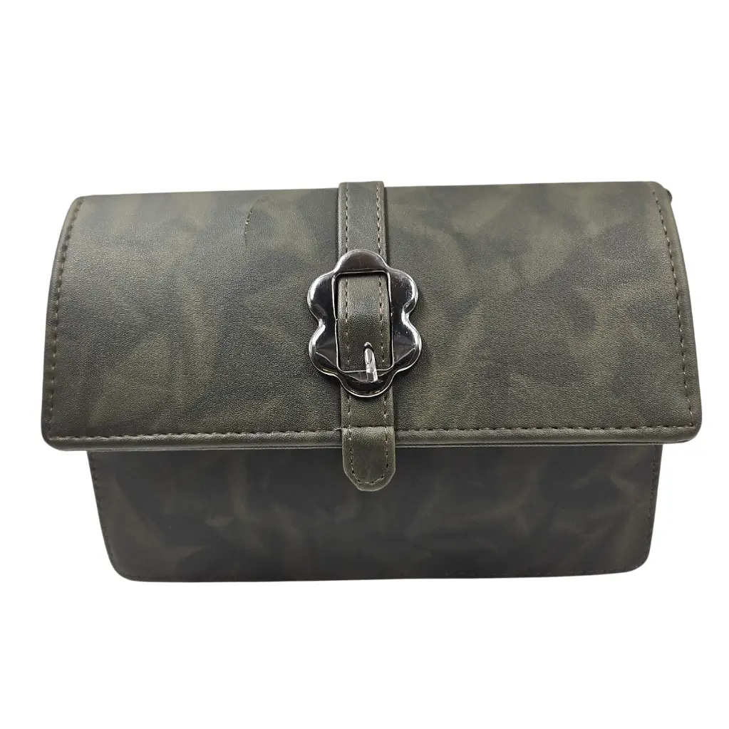 Flower Buckle Ladies Sling Bag Green