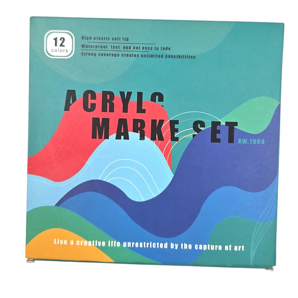 [IX2505015] Acrylic Marker Set 12 Staturated Colors 1's