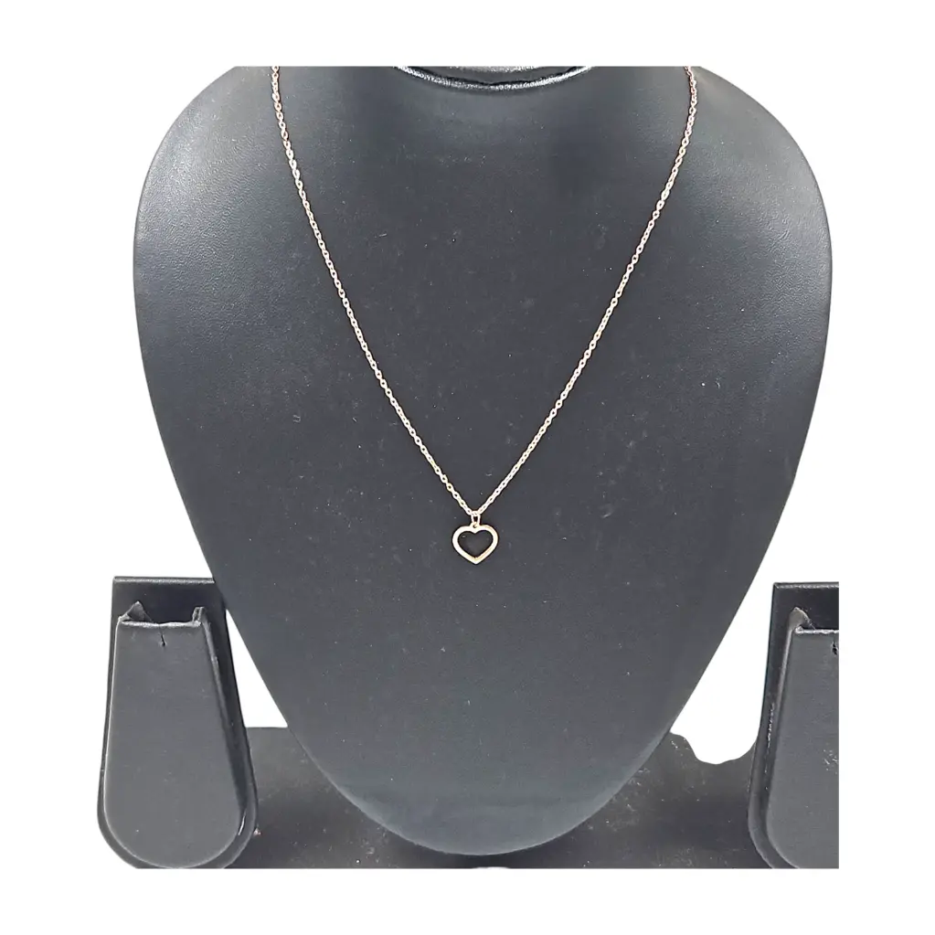 [IX2505128] SS Simple Rose Gold Chain With Locket (Love)