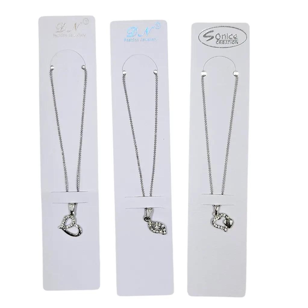 [IX2505143] Silver Chain With White Stones Locket   