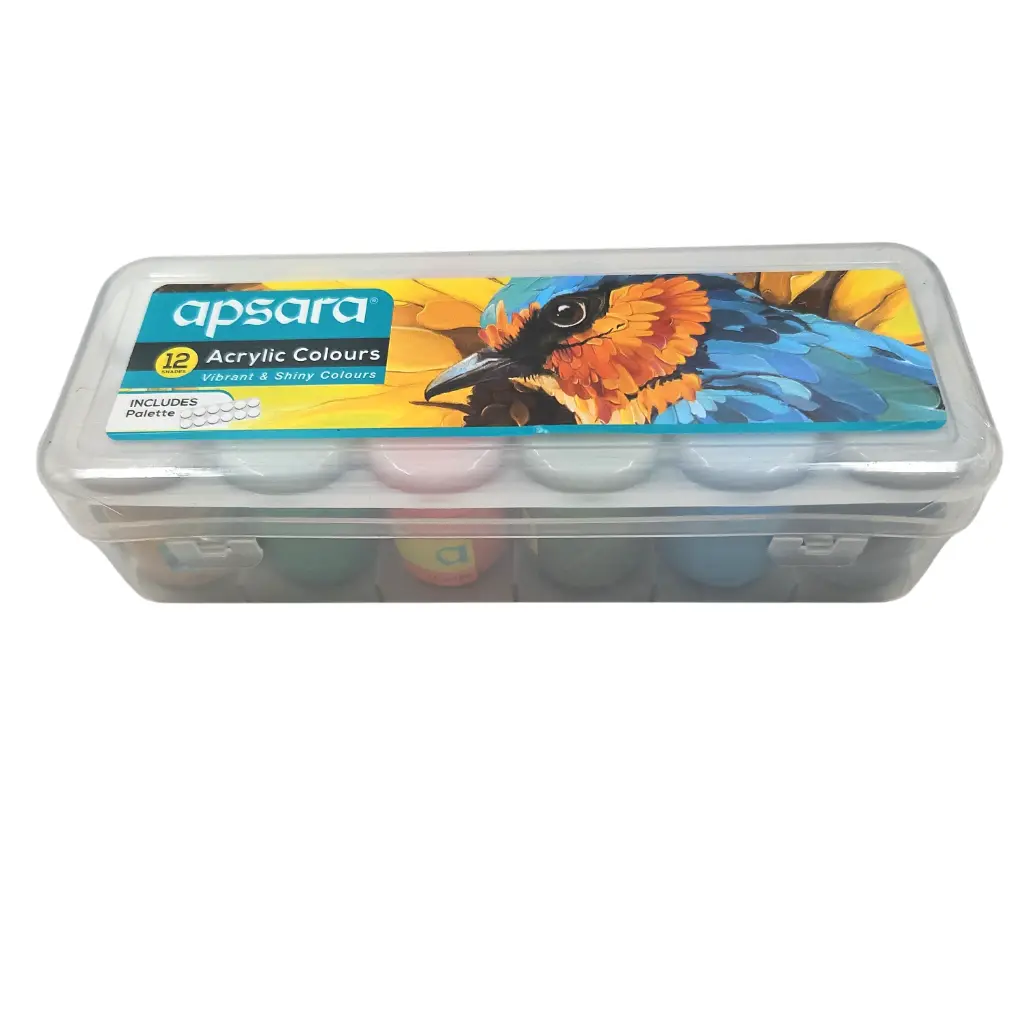 Apsara Acrylic Fabric Paint Color 12 Shades With Palete
