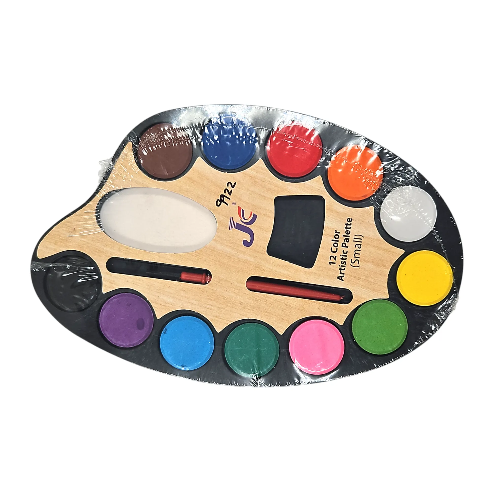 [IX2505259] JC Artistic Palette 12 Shades Water Color Cakes With Brush (Small)