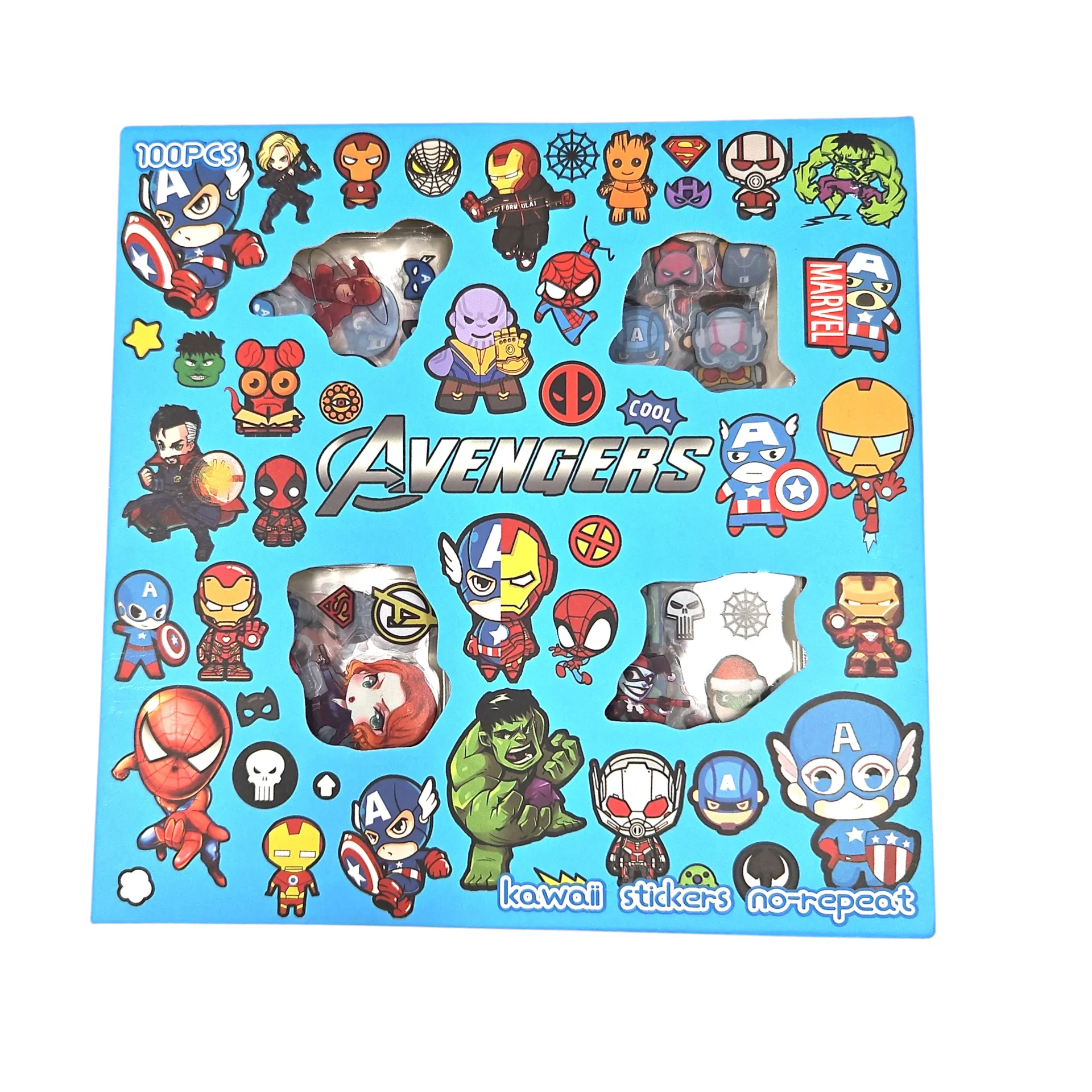 [IX2505275] Cartoon Theme Kawai Stickers 100 Sheet Box  (Avengers)