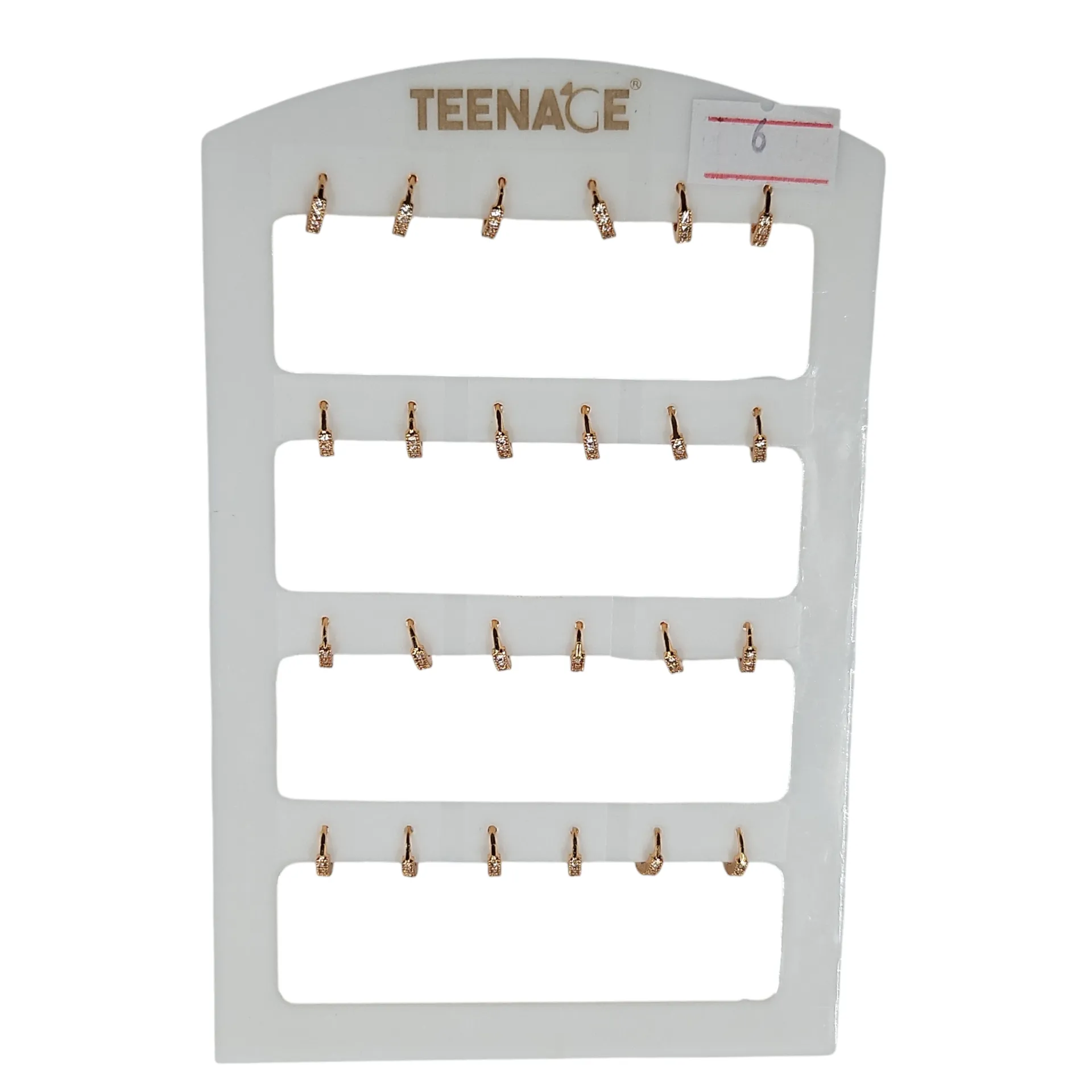 Teenage White Stone Golden Ring Design Second Studs