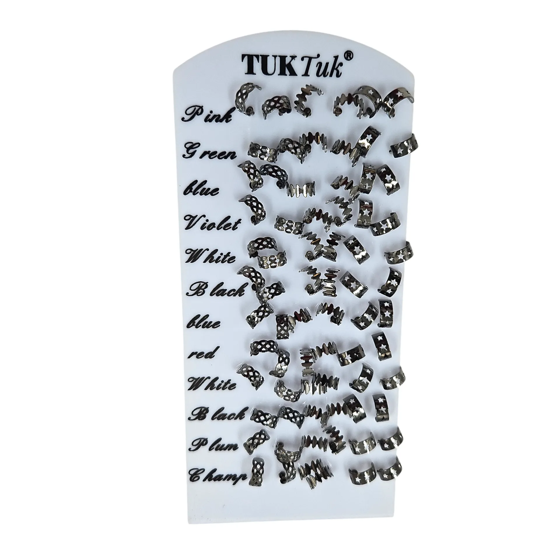 [IX2505380] Black Silver Half Hoop Ring Stud Earring