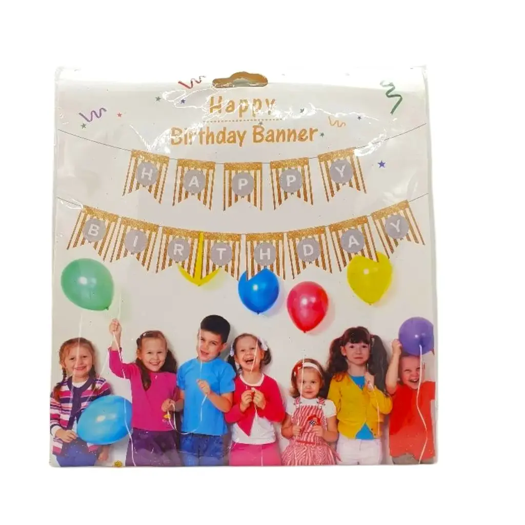 [IX000085] Birthday Banner Glitters  (White)