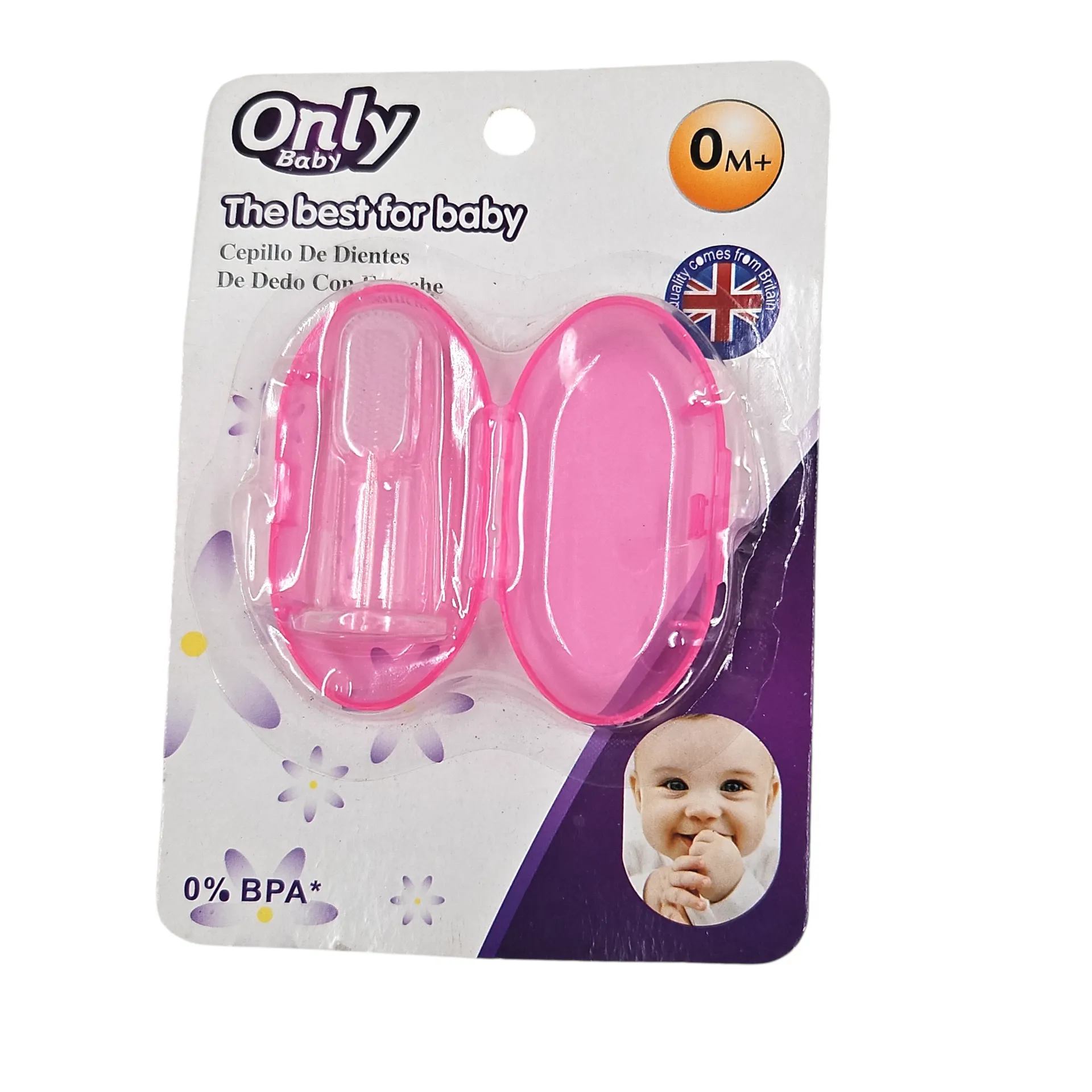 [IX2600002] Only Baby Silicone Finger Brush With Box For Infants BPA Free 0+ Months (Pink)