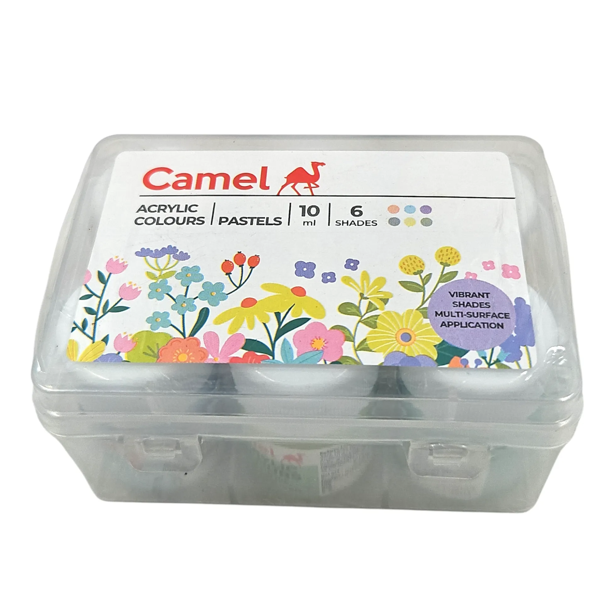 [IX2600030] Camel Acrylic Fabric Paint Pastel Color 6 Shades Each 10ml