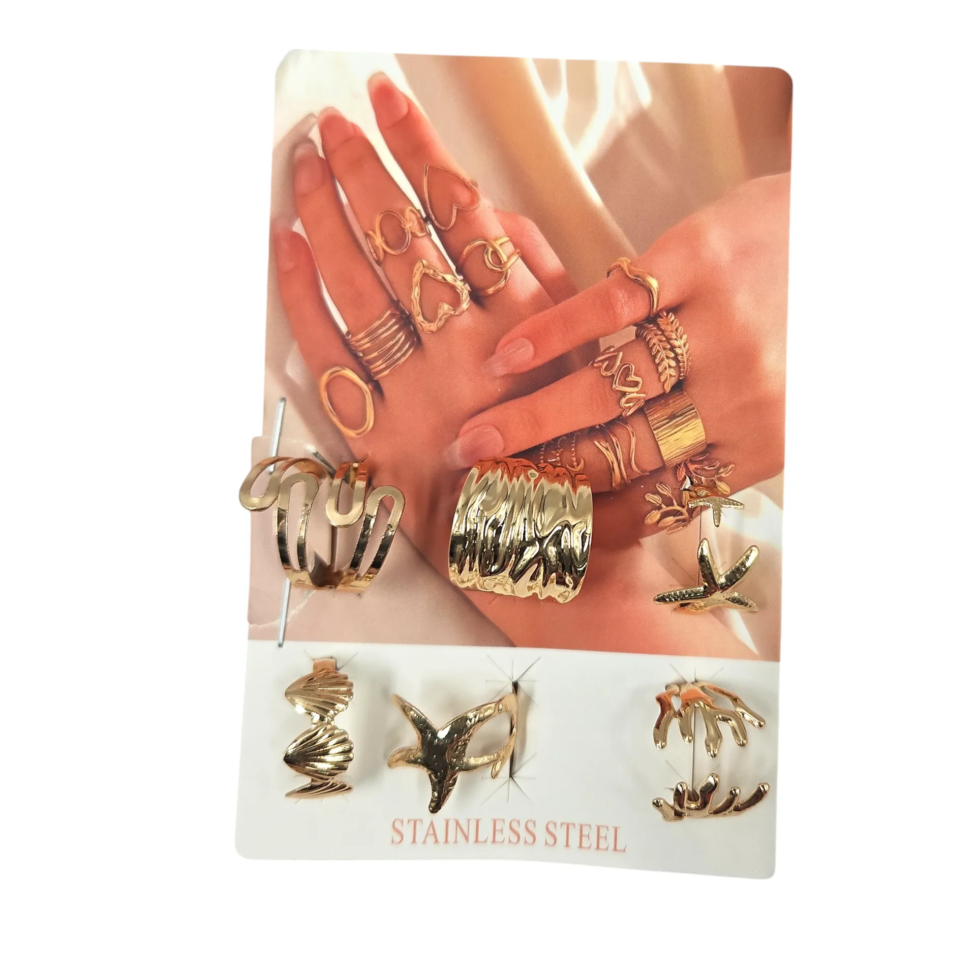 Ocean Theme Designs Golden Imitation Rings