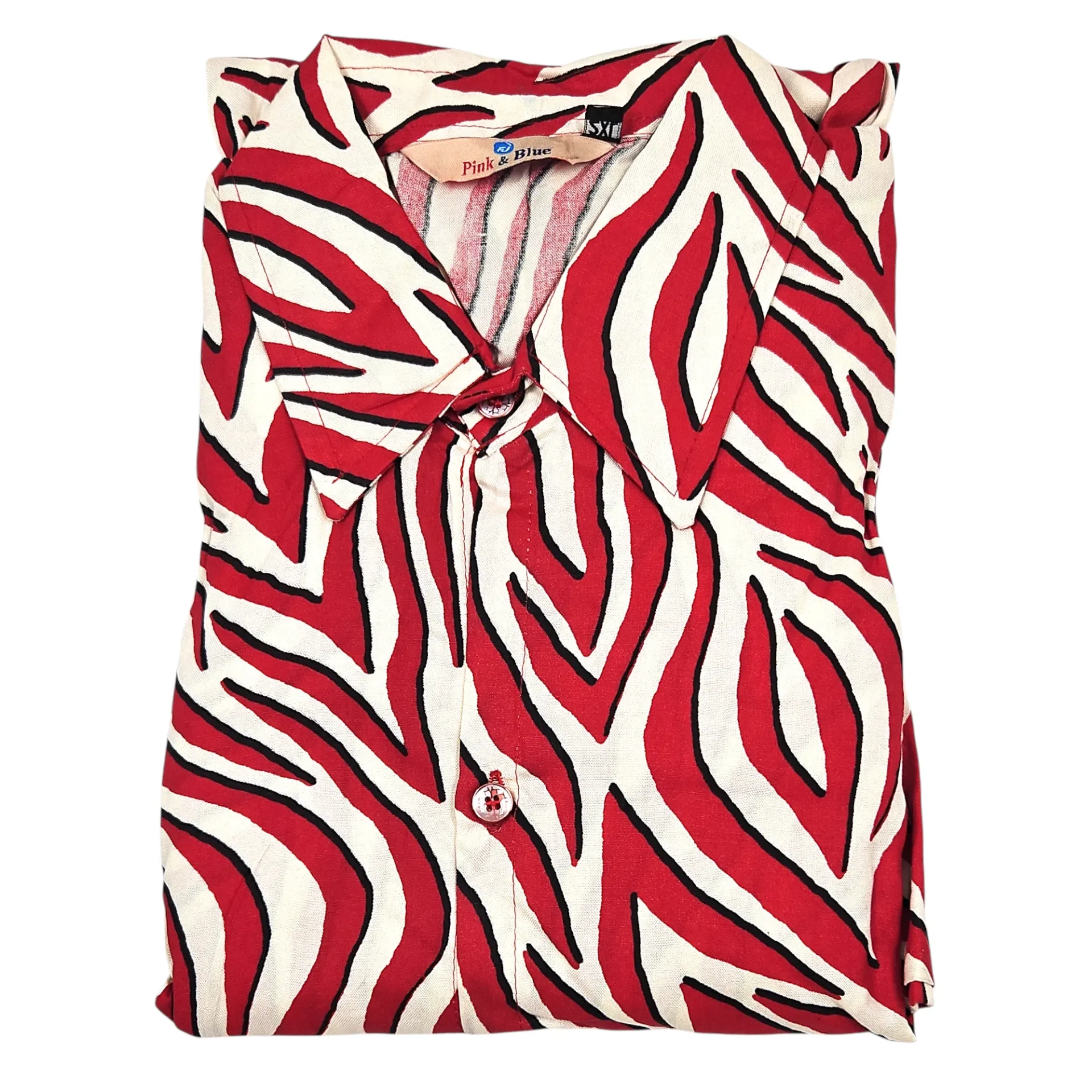 [IX2600152] N-172 FJ Pink & Blue Rayon Printed Code Set XXL (Red)