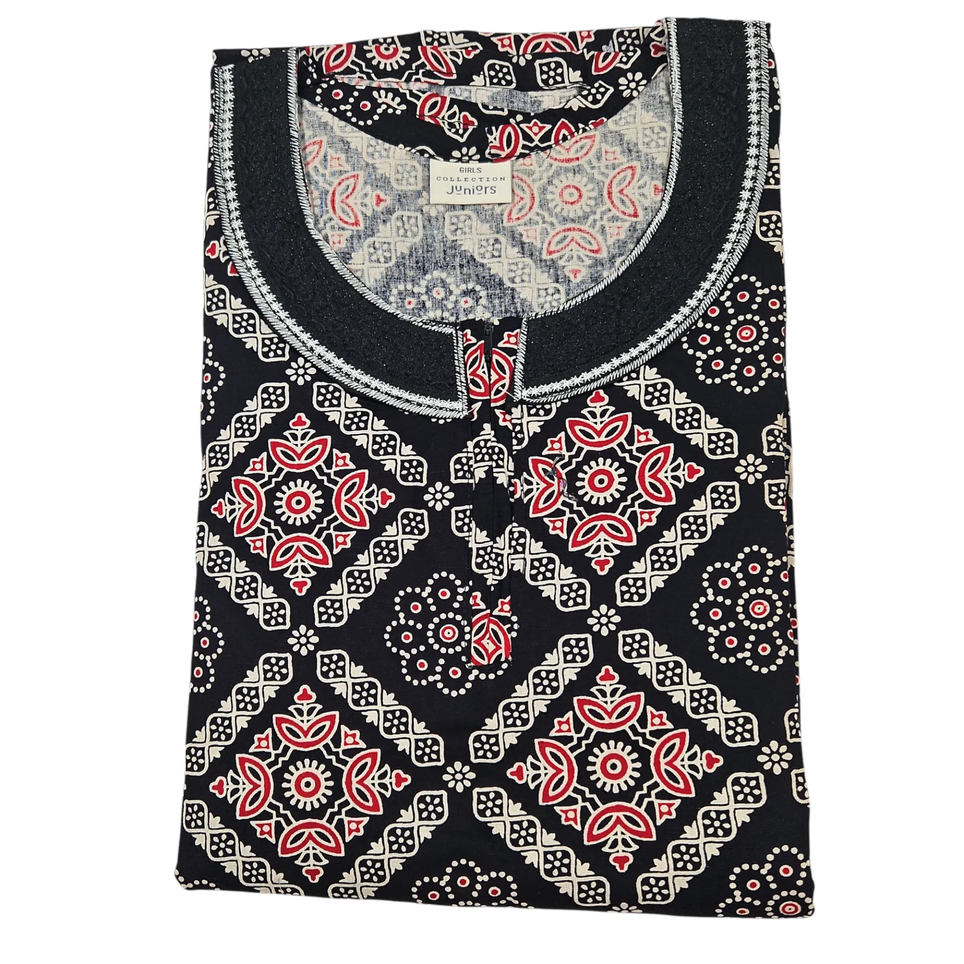 N-K 85 Juniors Cotton Square Design Printed Black Maxi 56