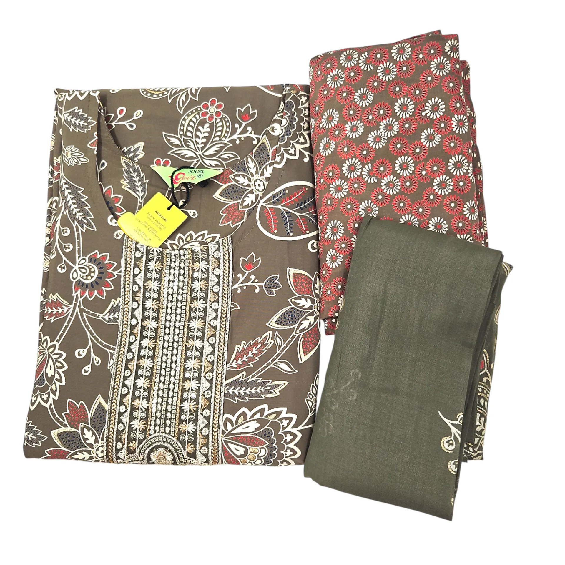 [IX2600310] 1006 N-E 90 Zoya Muslin Printed 3 Pcs Churidar Set XXXL