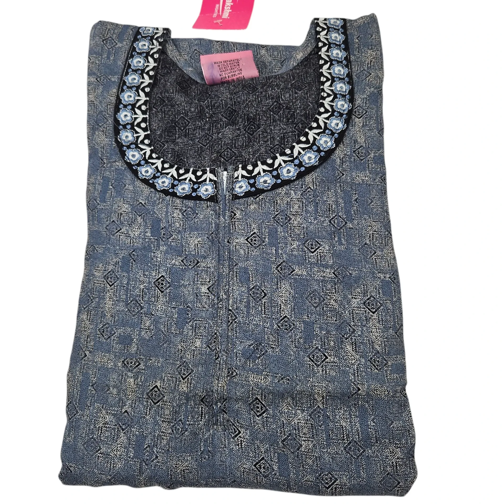 Dhanalakshmi Embroidery Neck Printed Rayon Maxi 56