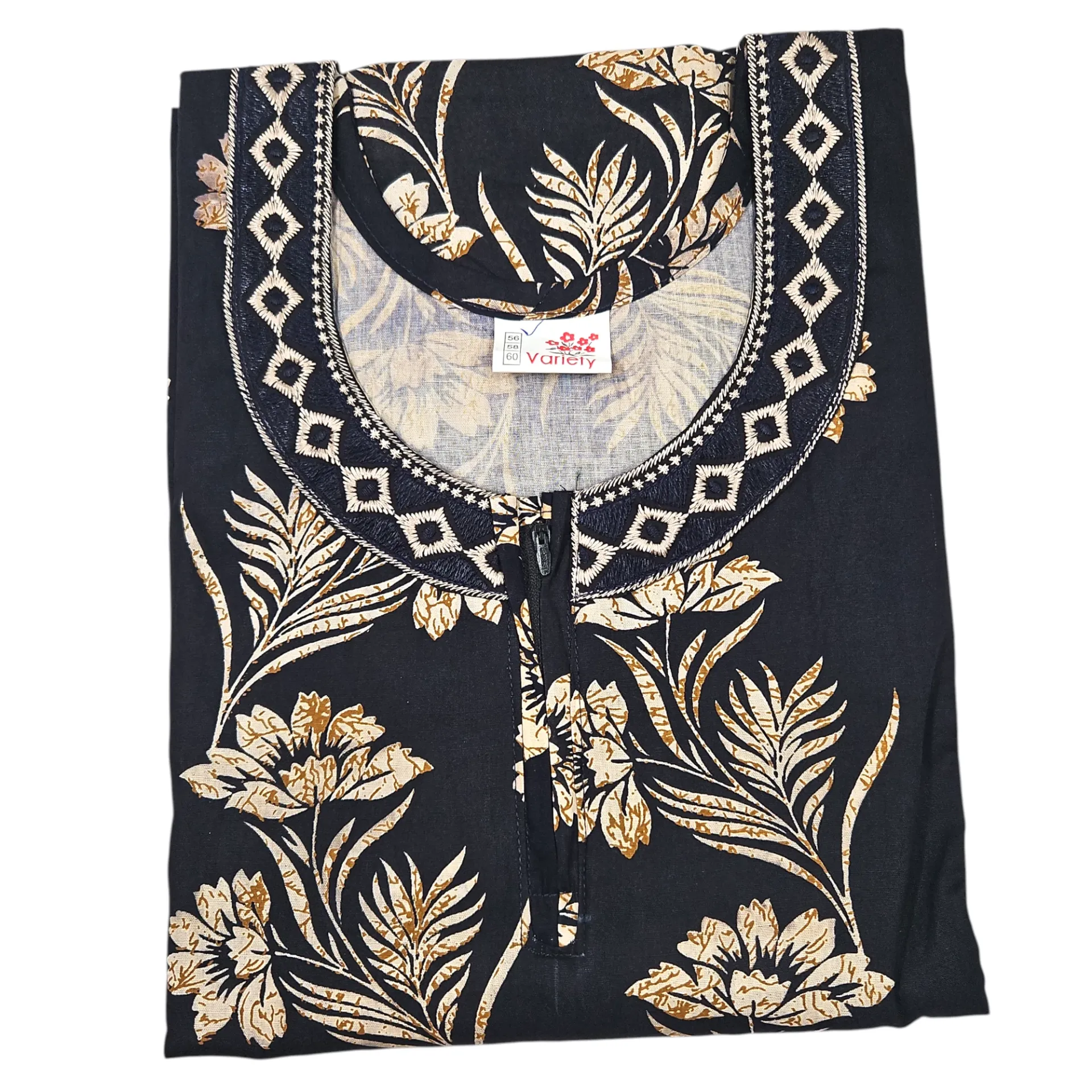 [IX2600334] Variety Printed Colored Cotton Maxi 56 (Black)